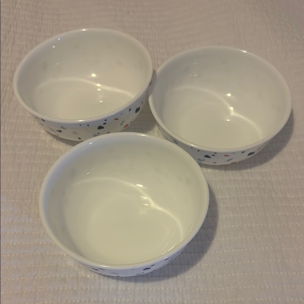 Corelle White Bowls with Colorful Accents